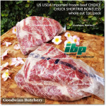 Beef SHORTRIB CHUCK short rib boneless frozen US beef USDA CHOICE IBP whole cuts 2 slabs/pack +/- 6.5kg (price/kg) PREORDER 2-3 days notice